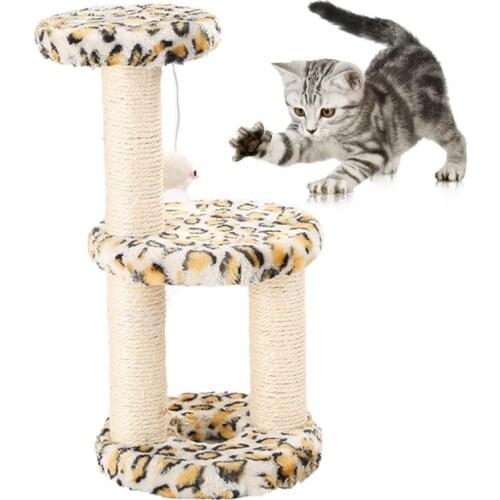 Dorakitten 1pc Cat Scratching Post Sisal 3-Layer Cat Scratch Toy Pet Scratcher With Mouse Toy Pet Supplies Pet Accessories