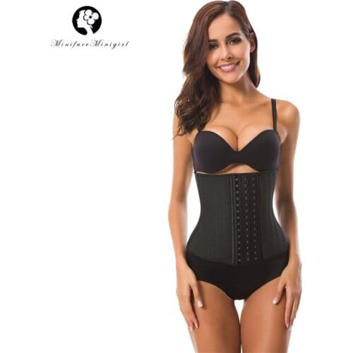 Minifaceminigirl Women Waist Trainer Cincher Latex Corset 25 Bones Hourglass Waist Slimmer Body Shaper
