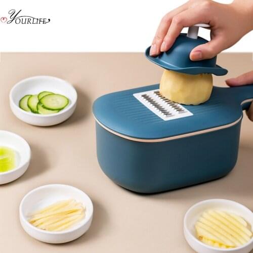 OYOURLIFE Multi-function 4 in 1 Vegetable Cutter With Drain Basket Kitchen Mandoline Slicer Potato Carrot Onion Magic Grater