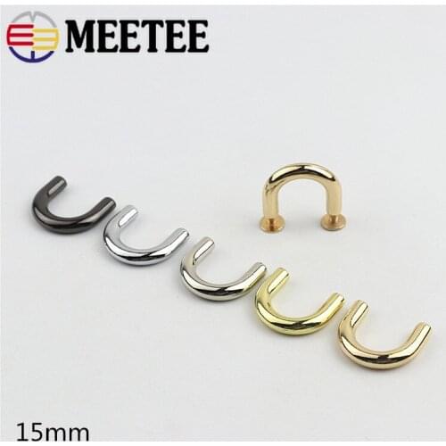 10pcs 14/15mm Fashion Rings Bag Arch Bridge With Screw Connector Metal Handbag Buckles For Belt Strap DIY Leather Crafts