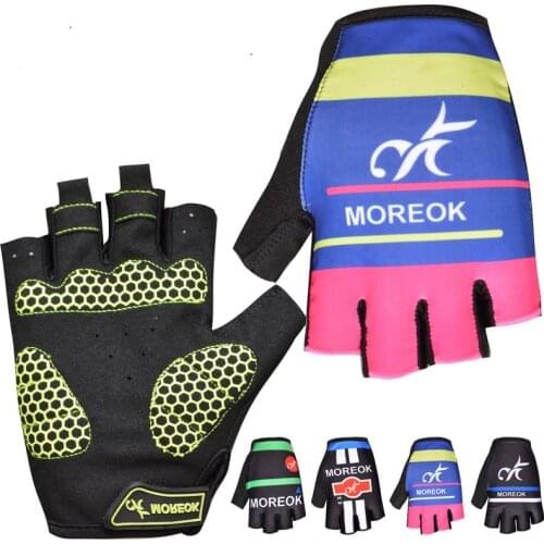 MOREOK Pro Mountain Bike Sports Gloves/100% Lycra Breathable Racing Bicycle Glove 4 Color Brand Gel Pad Cycling Gloves M-XL