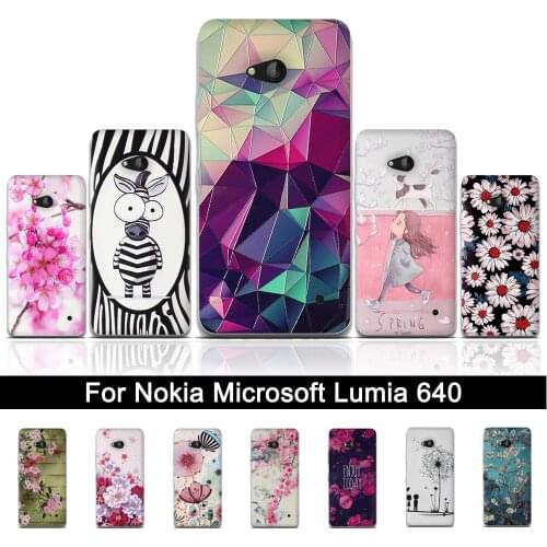 Soft TPU Case For Microsoft Nokia Lumia 640 Luxury 3D Relief Printing Cartoon Cover Silicon Back Phone Case for Lumia 640 Shells