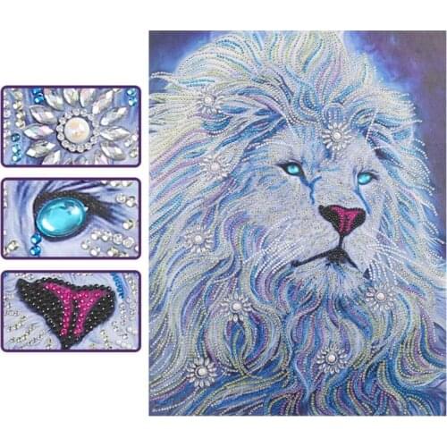 5D DIY Special Shaped Diamond Painting Lion Cross Stitch Embroidery Kits Mosaic Diamond Painting Home Wall Decoration