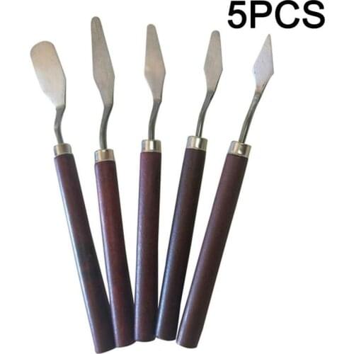 5Pcs Professional Stainless Steel Spatula Kit Palette Set Painting painting Fine flexible Arts For oil blades Tool Knife