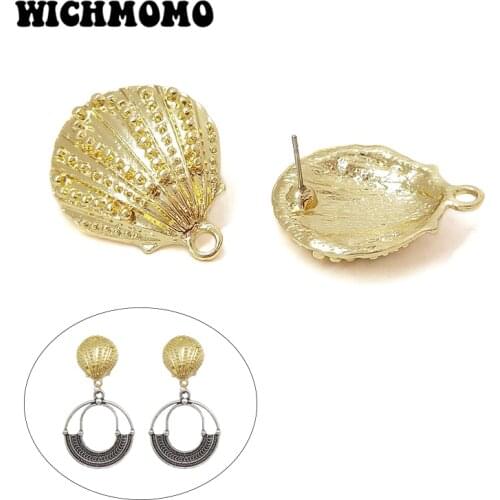 New 30mm 4pieces/bag High Quality Zinc Alloy Big Scallop Earring Base Connectors Linkers for DIY Earring Jewelry Accessories