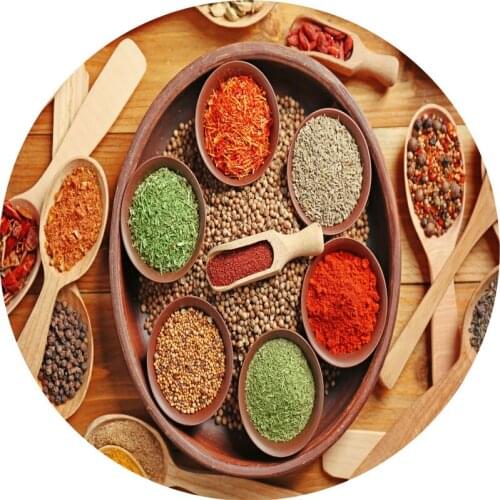 Flavour Seasoning Creative 3D Printing Circular Mats for Bedroom Living Room Carpet Kitchen Bathroom Anti-Slip Floor Mats