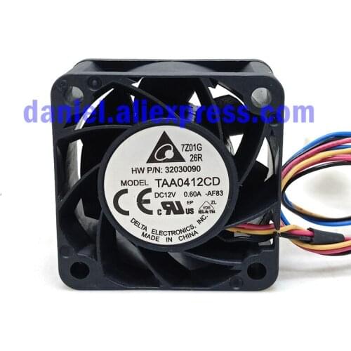 Original TAA0412CD 4CM4020 12V 0.60A 4-wire PWM temperature control high speed cooling fan