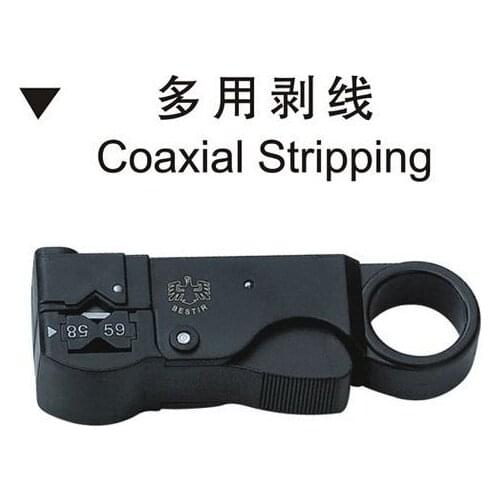 BESTIR taiwan excellent black RG58/59/6 electrical coaxial cable wire stripper 4.3" hand tools NO.01208 freeshipping
