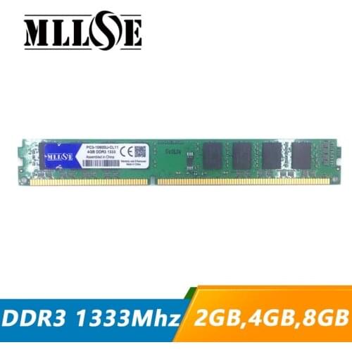 MLLSE RAM DDR3 2GB 4GB 8GB 1333 1333mhz PC3-10600 PC3-10600U Desktop Computer PC RAM Memory Memoria DIMM 2g 4g 8g