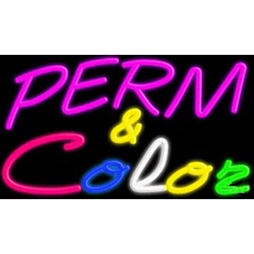Perm Color Neon sign Handmade Real Glass Shop Store Haircut Advertisement Decoration Display Neon Signs 17"X10"