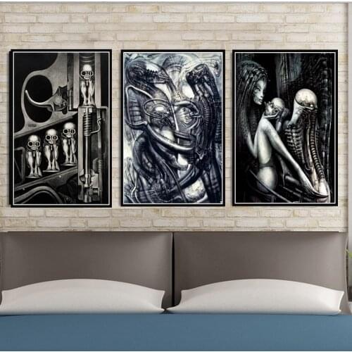 Poster And Prints Hr Giger Li II Alien Horror Artwork Retro Painting Wall Art Canvas Wall Pictures For Living Home Decor картины