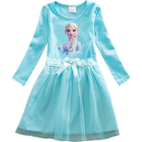 Disney Frozen 2 Princess dress Childrens ball gown Girls Dress Elsa Little Girl Elsa cartoon Dress Performance Costume Clothes