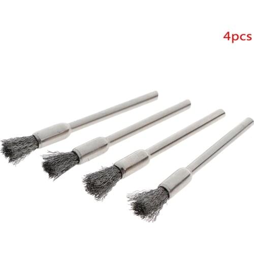 1/4Pcs Steel Wire Brushes Polishing Wheel Brush for Tools Mini Brushed Burr Welding Metal Surface Pretreatment Grinding 50mm