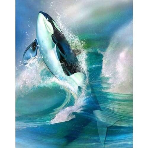 Full Square Diamond Whale DIY 5D Diamond Painting Full Round Diamond Mosaic Home Decor