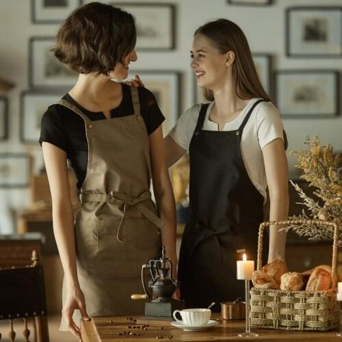 Simple Kitchen adult oil-proof cotton cafe denim work apron female women and men workwear print logo