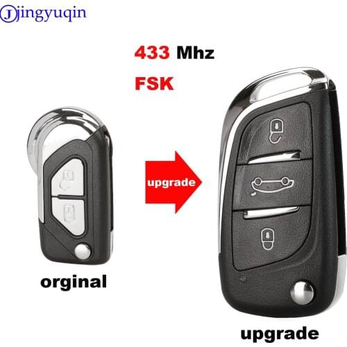 Jingyuqin Remote Car Key Upgrade For Citroen DS3 CE0523 FSK 433Mhz Control Full Key