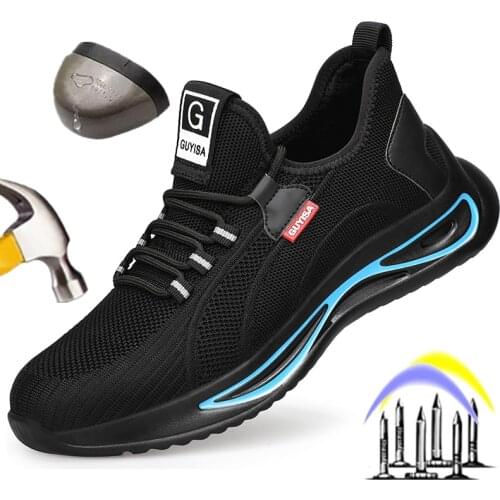 Work Shoes Work Safety Sneaker Men Working Boots Safety Shoes Steel Toe Safety Footwear Lightweight Men Construction Protect