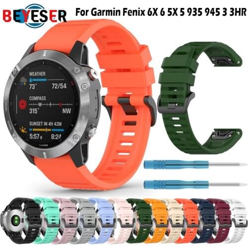 Smart Watch Band Straps For Garmin Fenix 6 6X 5X 5 3 3HR Forerunner 935 945 Approach S60 Quick Release Strap Silicone Bracelet