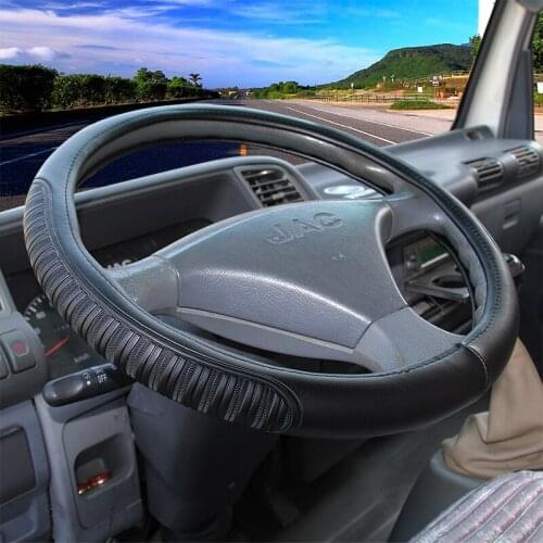 Truck Bus Car Steering Wheel Cover Diameters for 36 38 40 42 45 47 50CM 7 Sizes to Choose Carbon Fiber Black Dynamic