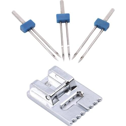 3pcs/set Sewing Tools Double Twin Needles Wrinkled Sewing Presser Foot For Sewing Machine Size 2/90 3/90 4/90 Sewing Accessories