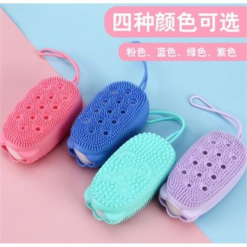 Silicone Bubble Bath Brush Double-Sided Massage Scalp Backrubbing Bath Massage Brush Skin Clean Shower Brushes