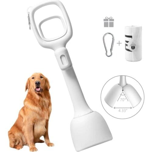 Dog Pooper Scooper for Large and Small Dogs,Portable Long Handle Pooper Scooper with Waste Bags Dispenser Great for Pick Up