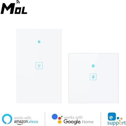 MOL eWeLink App Control WiFi Smart Light Switch RF433 Neutral Wire Single Fire Smart Switch Works With Alexa Google Home