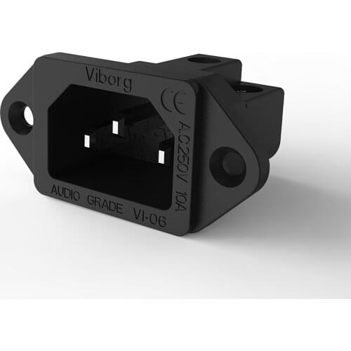 Viborg Black Audio Grade VI06BR Pure Copper Rhodium Plated IEC Inlet Plug AC 250V 15A Power Socket