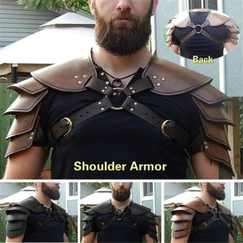 Adult Men Medieval Vintage Viking Warrior Shoulder Armor Gladiator Samurai Battle Knight Pauldrons Party Cosplay Accessory Gear