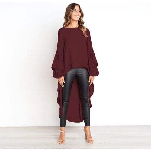 Женские рубашки с рюшами ZMHTDREAMHUNTER China At AliExpress