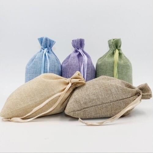 10*15 500pcs Mixed Jute Drawstring Sacks gift bags with jewelry/Accessories/Cosmetic/wedding/christmas Linen pouch Packaging Bag
