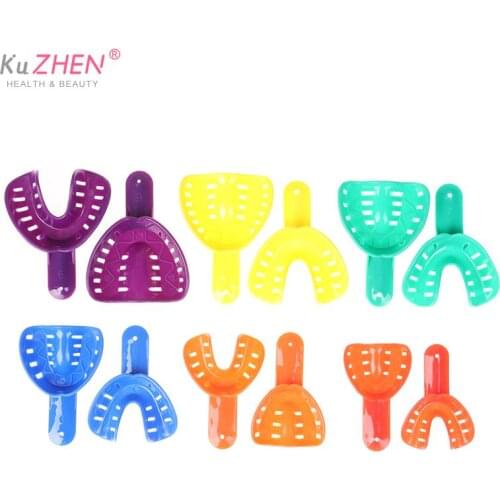 12pcs/Set Plastic Teeth Holder Childrens And Adults Dental Impression Trays Plastic Teeth Holder Trays Tools