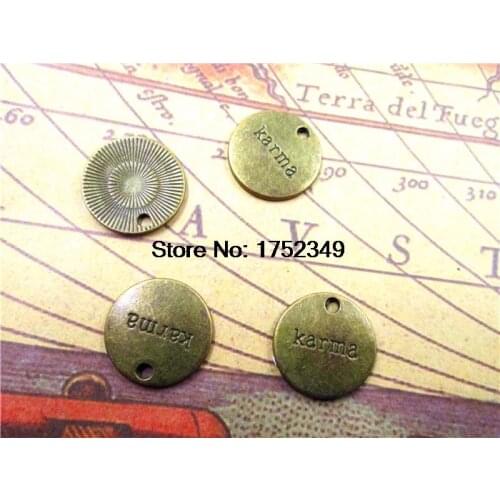 15pcs--Karma Charm,Antique bronze karma Pendants/Charms, DIY Supplies, Jewelry Making,19mm