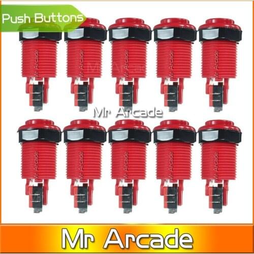 250 Pcs/lot Black Happ Style Push Button + Micro switch For Arcade DIY Parts MAME