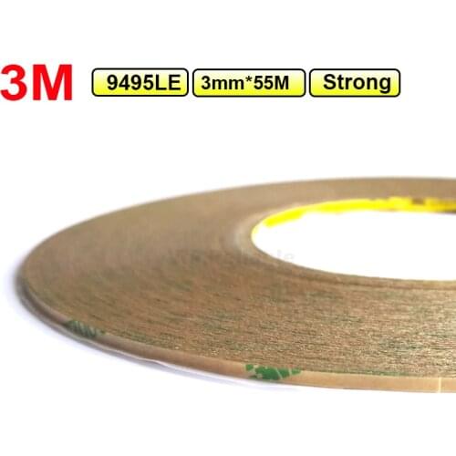 3mm *55M) Two Faces Adhesive Transfer Tape for LCD Screen Digizter Lens Strong Adhesive Bond, Waterproof 3M 9495LE, 300LSE