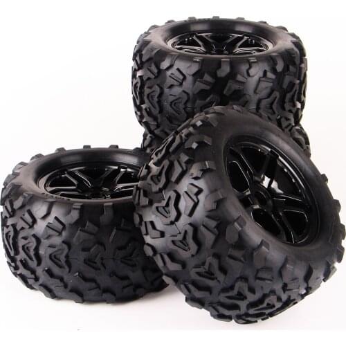 4Pcs/Set RC Car Off Road 1:8 Tires Rubber Tyre Rim Wheel Set For Monster Truck Bigfoot Summit HPI 17mm HEX