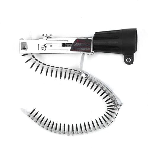 Automatic Chain Nail Gun Adapter Power Drill Attachment With Screws Woodworking Tool Auto Feed Screwdriver Tape Chain Nail