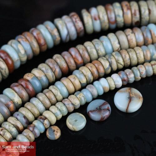 Free Shipping Oblate Natural Stone Beads For Jewelry Making Loose Spacer Beads Fit Diy Necklace Bracelet Findings OSB21