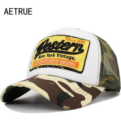 AETRUE Brand Mesh Camouflage Baseball Cap Men Women Bone Hats For Men Hip hop Gorras Casquette Dad Snapback Baseball Hat Caps