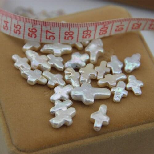 Natural Freshwater Pearl Beads, Loose Cross Shape Pearl Baroque Beads, Fashion Women Jewelry DIY Accessories, 30pcs/lot