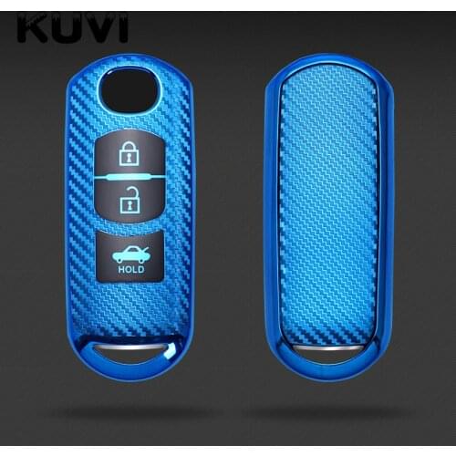 TPU Carbon Fiber Car Key Cover Case Fit for Mazda 3 2 5 6 Cx5 Axela Atenza 2017 CX-4 CX-5 CX-7 CX-9 CX-3 CX 5 Car Accessories