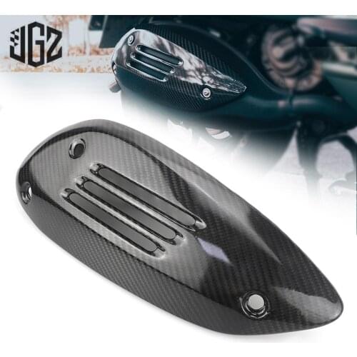 Motorcycle Real Carbon Fiber Exhaust Pipe Insulation Cover Heat Shield for VESPA GTS GTV 200 250 300 2013 - 2020 Accessories