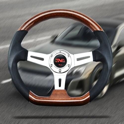 JDM Copy wood Racing Steering Wheel with Plated frame 14inch 350mm Turning Wheel