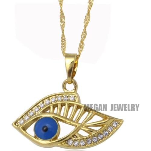 Muslim turkish evil eye crystal pendant & necklace for women & men, charm Islam Gift & Jewelry
