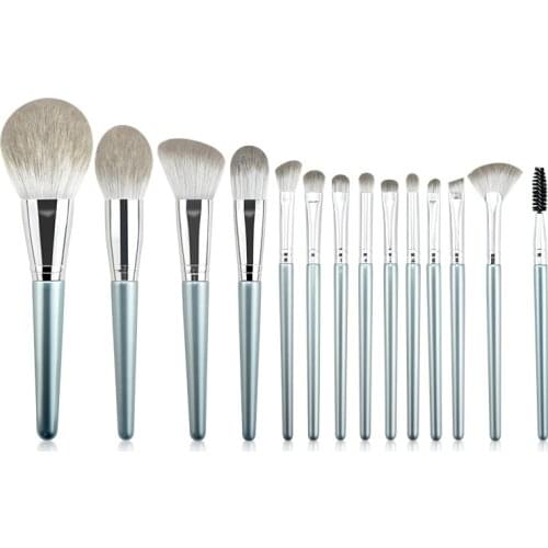 14pcs/set Makeup brushes set big Powder sculpt angled blusher eyeshadow highlight concealer detail eyebrow fan Make up brush Pro