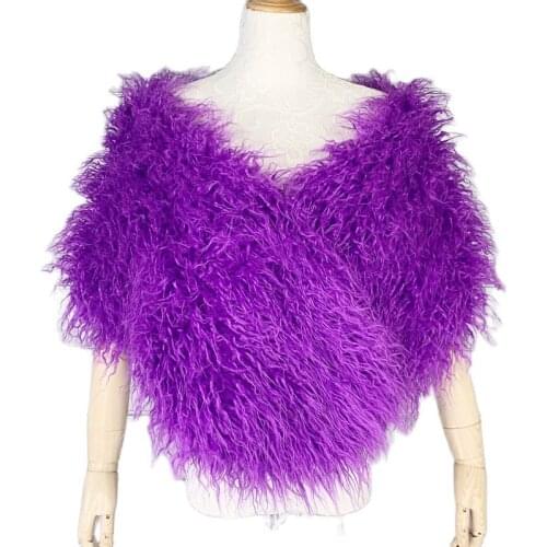 Nightclub Imitation Fur Bridesmaid Cloak Furry Dress Waistcoat Beach Wool Long Fur Bridal Fur Shawl