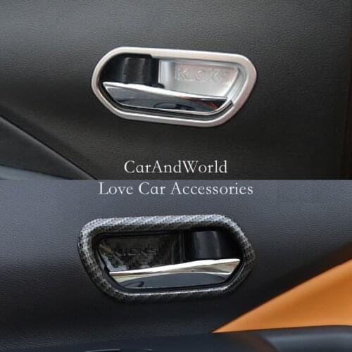 For Nissan Kicks 2017-2019 Interior Inner Door Bowl Cover Handle Protector Cover ABS Chrome Stickers Car-Styling Accessories