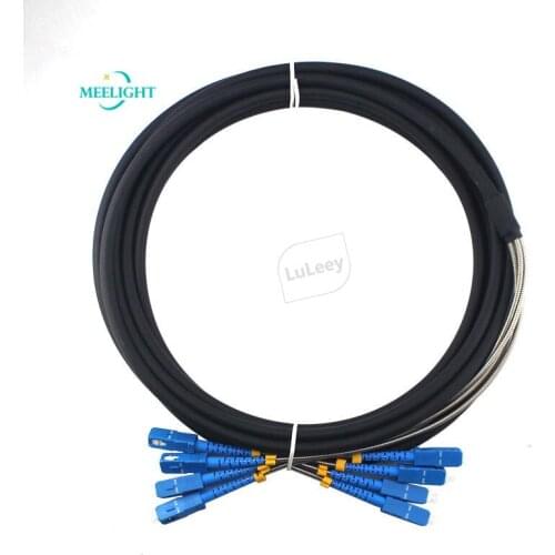 Optical fiber TPU 10M Outdoor Base Station Remote Field Armored Cable 4-Core SC-SC Pigtail Cable for Mining