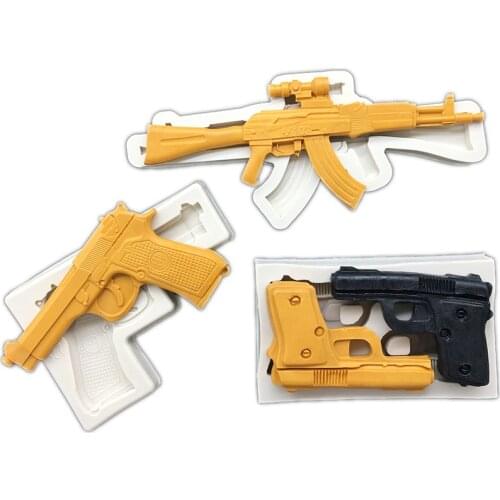 Gun Pistol Silicone Sugarcraft Mold Cupcake Chocolate Baking Mold Fondant Cake Decorating Tools