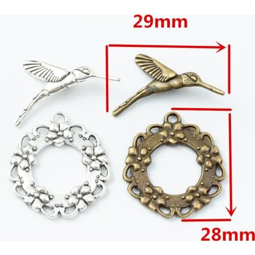 15 pieces of retro metal zinc alloy OT buckle pendant for DIY handmade jewelry necklace making 6839